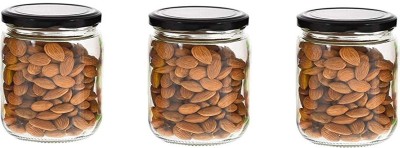 AFAST Glass Cookie Jar  - 500 ml(Pack of 3, Clear)