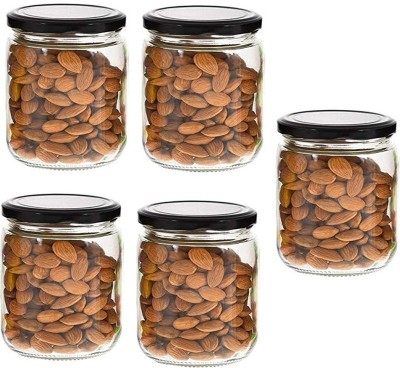 AFAST Glass Cookie Jar  - 500 ml(Pack of 5, Clear)