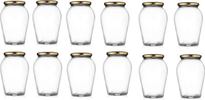 AFAST Glass Pickle Jar  - 500 ml(Pack of 12, Clear)