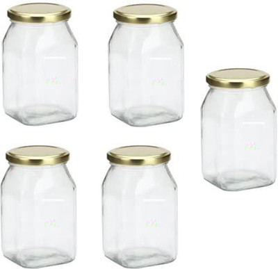 AFAST Glass Honey Jar  - 400 ml(Pack of 5, Clear)