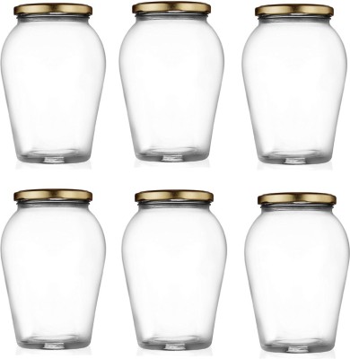 Somil Glass Utility Container  - 1000 ml(Pack of 6, Clear)