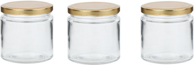 AFAST Glass Cookie Jar  - 50 ml(Pack of 3, Clear)