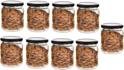 AFAST Glass Cookie Jar  - 500 ml(Pack of 9, Clear)