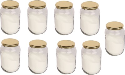 1st Time Glass Tea Coffee & Sugar Container  - 300 ml(Pack of 9, Clear, White)