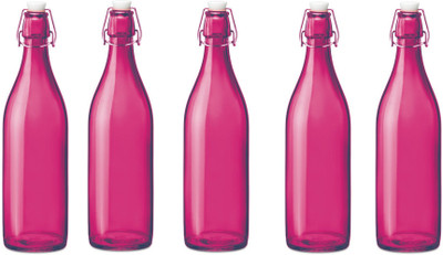 AFAST Glass Honey Jar  - 1000 ml(Pack of 5, Pink)