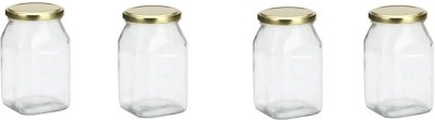 1st Time Glass Milk Container  - 300 ml(Pack of 4, Clear, White)