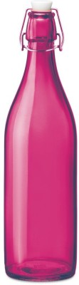 Somil Glass Water And Milk Bottle With Transparent Inner View, 1000Ml 1000 ml Bottle(Pack of 1, Pink, Glass)