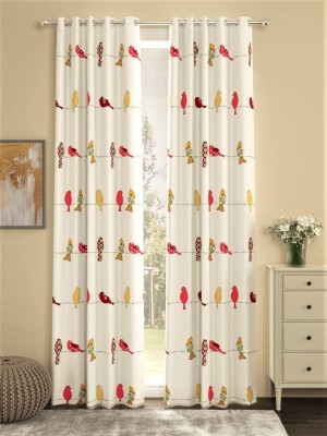 Nakoda Export 244 cm (8 ft) Polyester, Silk Room Darkening Long Door Curtain Single Curtain(Printed, White)