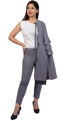 PERFECTPIVOT Women Two Piece Dress Grey Knee Length Dress