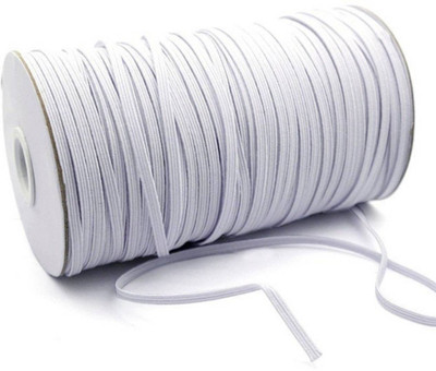 Lucknow Crafts Knitted White Elastic(10 m)