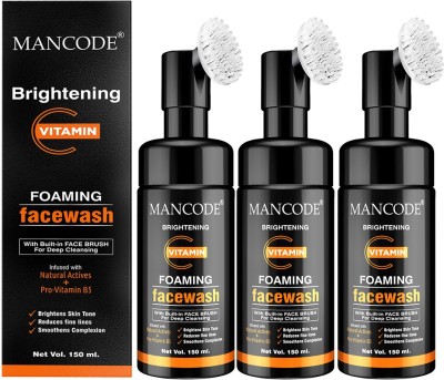 MANCODE Brightening Vitamin C Foaming , 150ml each, PACK OF 3 Face Wash(450)