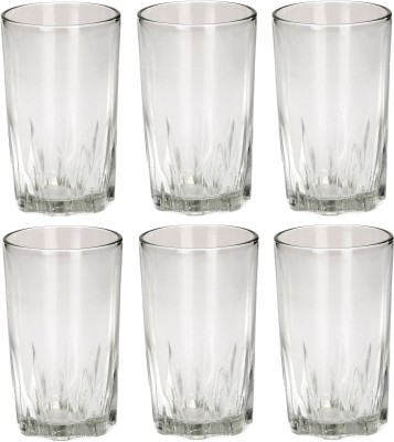 1st Time (Pack of 6) Transparent Water Glass, Set Of 6, 200 ML Glass Set Water/Juice Glass(200 ml, Glass, Clear, White)