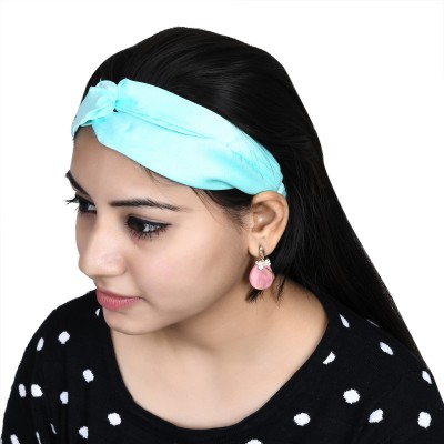 NNR SATIN SILK CROSS BAND Head Band(Blue)