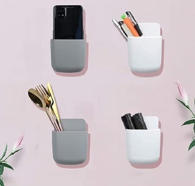 Joyansh 4 Compartments plastic wall mounted(black,white .)