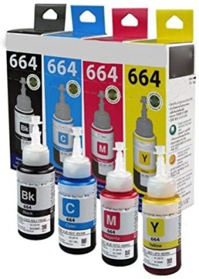 PRINT TONIC T664 Ink Compatible for L130,L220,L310,L360,L365,L380,L385(PACK BK+TRICOLOR INK) Black + Tri Color Combo Pack Ink Bottle
