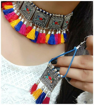 Diano dimzi Oxidised Silver Multicolor Jewellery Set(Pack of 1)