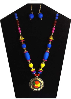 World Wide Villa Oxidised Silver Multicolor Jewellery Set(Pack of 1)