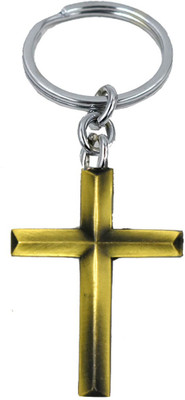 AFH Stainless Steel Stylist Bronze Holy Jesus Crucifix Cross Decorative Gifting Key chain Key Chain