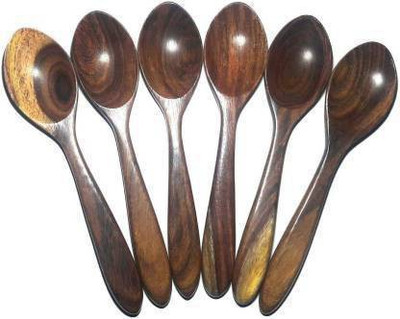 KHUSUBHDECOR D2787 Disposable Wooden Table Spoon Set(Pack of 6)