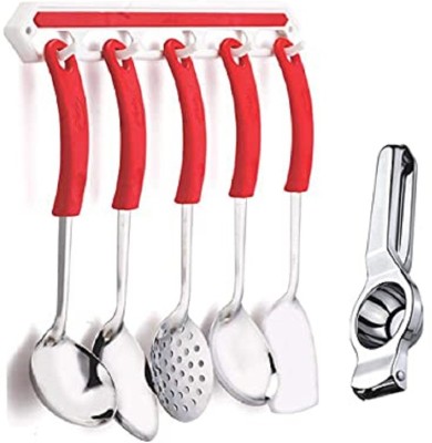 LAPREX RED COOKING SPOON AND LEMON PRESS Kitchen Tool Set(Cooking Spoon)