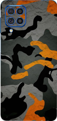 LAMHA Samsung Galaxy F62 Mobile Skin(Ultra Super Camouflage Military Orange With High Matte Finish.)