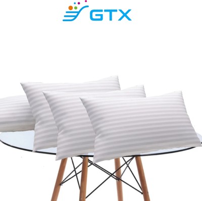 GTX Premium pillow Microfibre Stripes Sleeping Pillow Pack of 4(White)