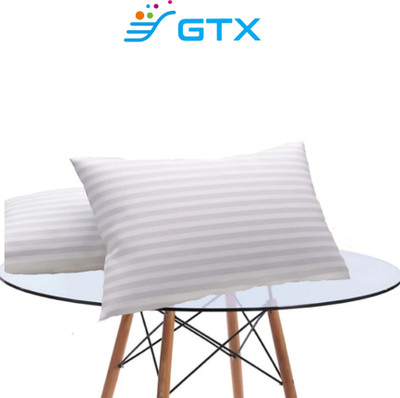 GTX Microfibre Sleeping Pillow Pack of 2 Stripes Premium pillow(White)