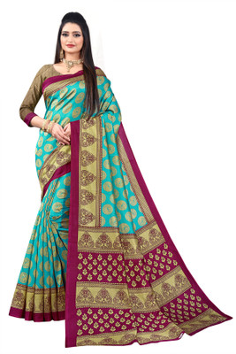 Vimalnath Synthetics Digital Print Bhagalpuri Silk Blend Saree(Blue)