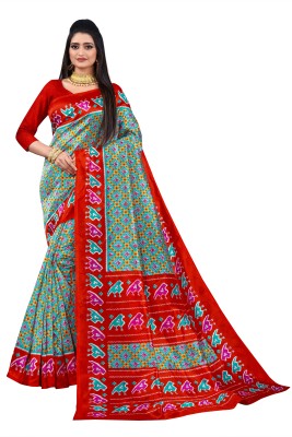 RUNAYA NX Digital Print Bhagalpuri Silk Blend Saree(Red)