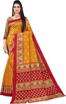 RUNAYA NX Digital Print Bhagalpuri Silk Blend Saree(Yellow)