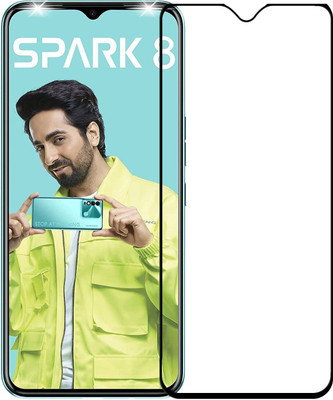 Karpine Edge To Edge Tempered Glass for Tecno Spark 8(Pack of 1)