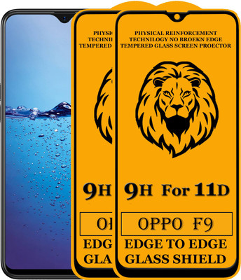 KING COVERS Tempered Glass Guard for Edge To Edge Tempered Glass for OPPO F9 (Pack of 2)(Pack of 2)