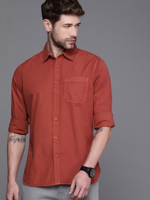 WROGN Men Solid Casual Brown Shirt