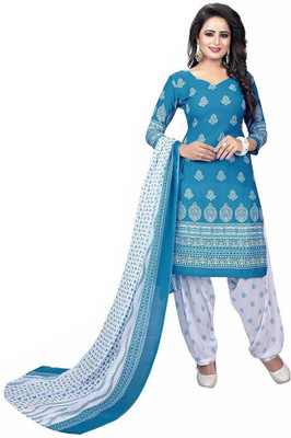 PINK WISH Crepe Printed, Self Design Salwar Suit Material