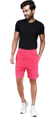 CARLTRON Self Design Men Pink Basic Shorts