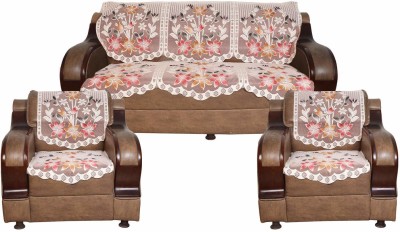 SSDN Polyester Floral Sofa Cover(Beige Pack of 6)