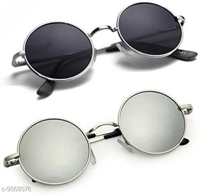 FINE Round Sunglasses(For Men & Women, Multicolor)