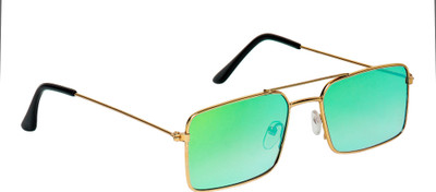 TheWhoop Rectangular Sunglasses(For Men & Women, Green)