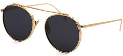Rich Club Round Sunglasses(For Boys & Girls, Black)