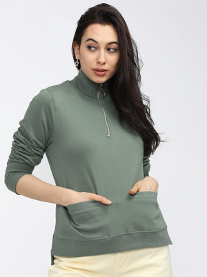 Tokyo Talkies Full Sleeve Solid Women Sweatshirt