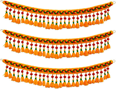 Prop It Up Traditional MultiPlastic FLOWER Handmade Door Hanging/Bandarwal/Toran for Door Toran(wool, plastic beads)