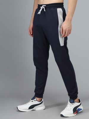 Moyzikh Colorblock Men Blue Track Pants