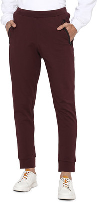 Allen Solly Solid Men Maroon Track Pants