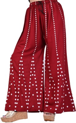 AREEBA COLLECTION Flared, Regular Fit, Relaxed, Tapered Women Maroon Trousers