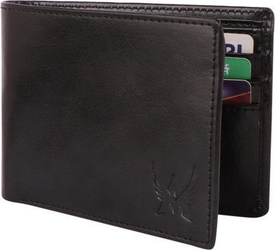ARFA Men Trendy Black Artificial Leather Wallet(10 Card Slots)