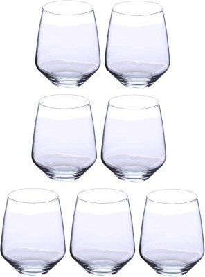 1st Time (Pack of 7) Transparent Water Glass, Set Of 7, 350 ML Glass Set Water/Juice Glass(350 ml, Glass, Clear, White)