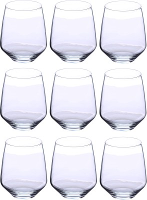 Somil (Pack of 9) Multipurpose Drinking Glass -B518 Glass Set Water/Juice Glass(350 ml, Glass, Clear)
