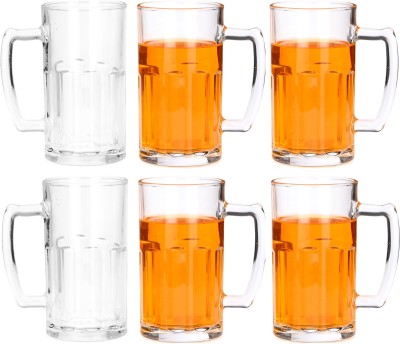 AFAST (Pack of 6) E_Bear-F6 Glass Set Beer Mug(600 ml, Glass, Clear)