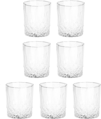 AFAST (Pack of 7) Transparent Drinking Glass Set For Water, Juice, Milk, Shake, Home, Bar - BN1 Glass Set Whisky Glass(200 ml, Glass, Clear)