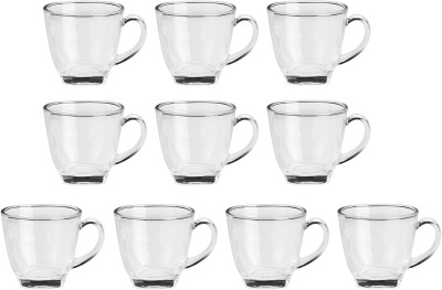 Somil Pack of 10 Glass Clear Glass Coffee & Tea Cup/ Mug (100 Ml), Pack Of 10(Clear, Cup Set)